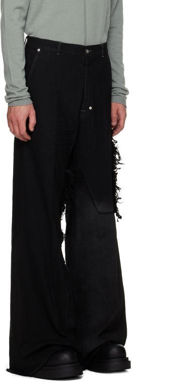 Jeans Rick Owens Concordians Joris Wide-Leg Distressed Jeans Sort | RR02E1308 BBCL, 1