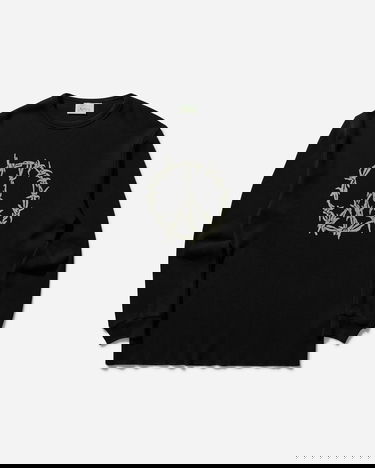 Sweater Aries Peace Press Gothic Waffle Longsleeve T-Shirt Sort | AR6003903 BLK, 1