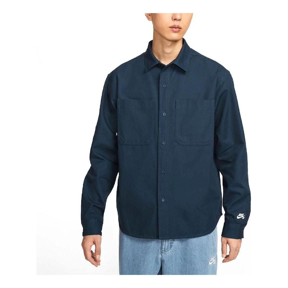 Skjorte Nike SB SB Button-Up Shirt Blå | FV7346-478, 0