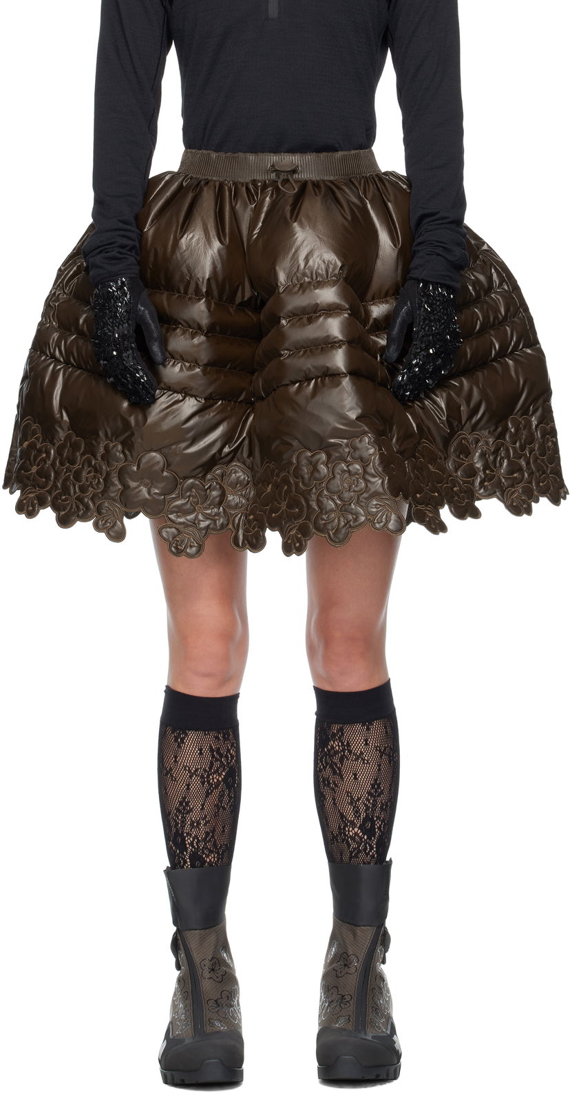 Nederdel Cecilie Bahnsen Cecilie Bahnsen The North Face Edition Floral Down Miniskirt Brun | NF0A8FFD245