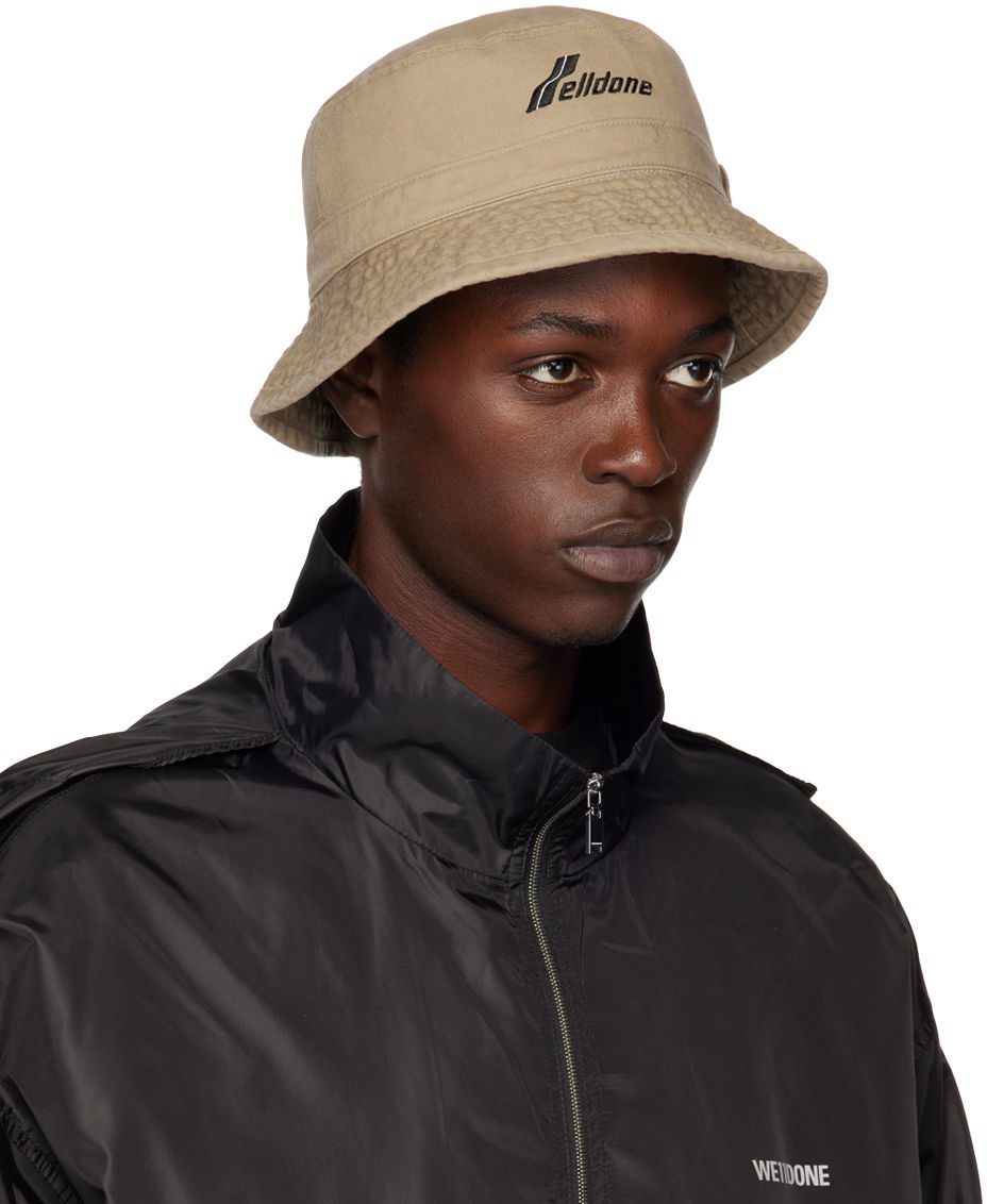 Hat We11done Washed Logo Bucket Hat Beige | WD-AH3-22-426-U-BG, 1