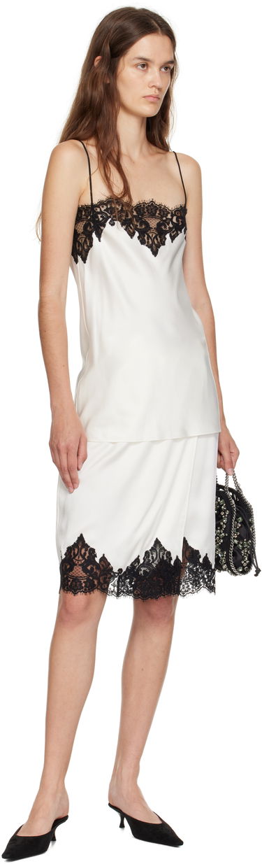 Tanktop Stella McCartney Stella McCartney Satin Lace Cami Top Hvid | 6T02613FU302, 3