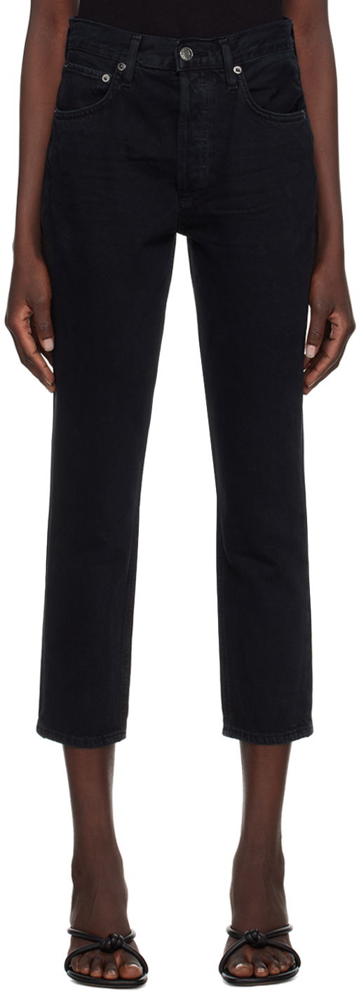 Jeans AGOLDE Riley Black Denim Jeans Sort | A056-1604