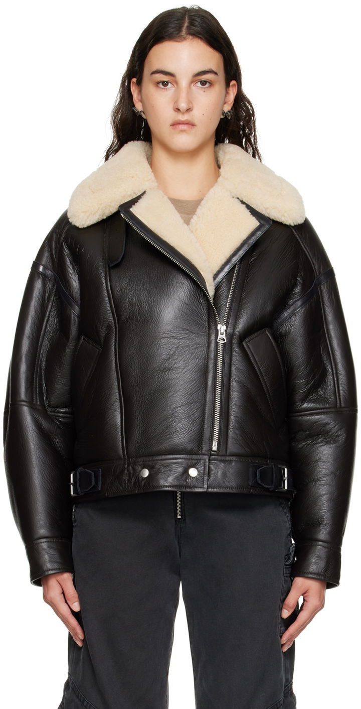 Jakke Acne Studios Zip Shearling Jacket Brun | A70087-, 0