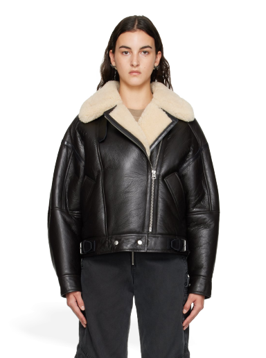 Jakke Acne Studios Zip Shearling Jacket Brun | A70087-