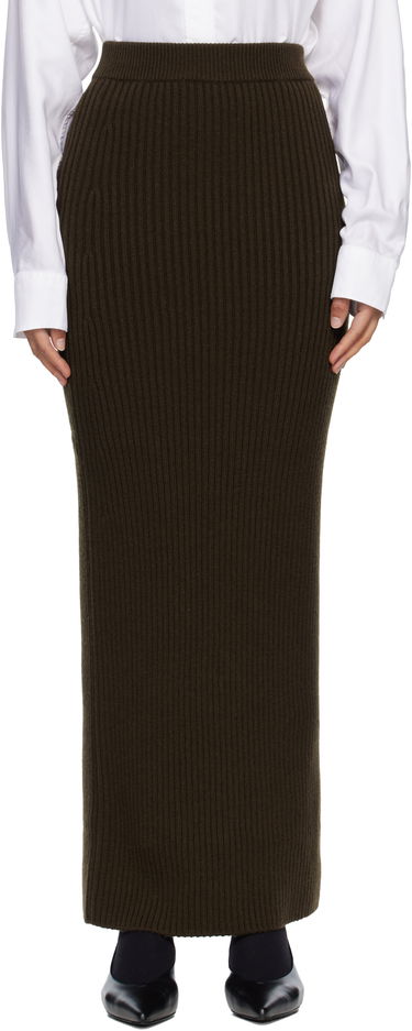 Nederdel Max Mara Boris Ribbed Knit Maxi Skirt Grøn | 2521306093600, 0