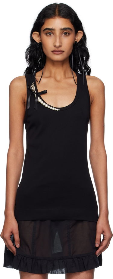 Tanktop Simone Rocha Simone Rocha Pearl Chain Tank Top Sort | 5375B 0553, 0