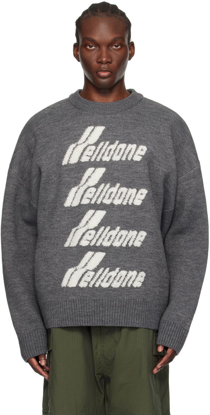 Sweater We11done Jacquard Knit Sweater Grå | WD-KO1-22-666-U-GY