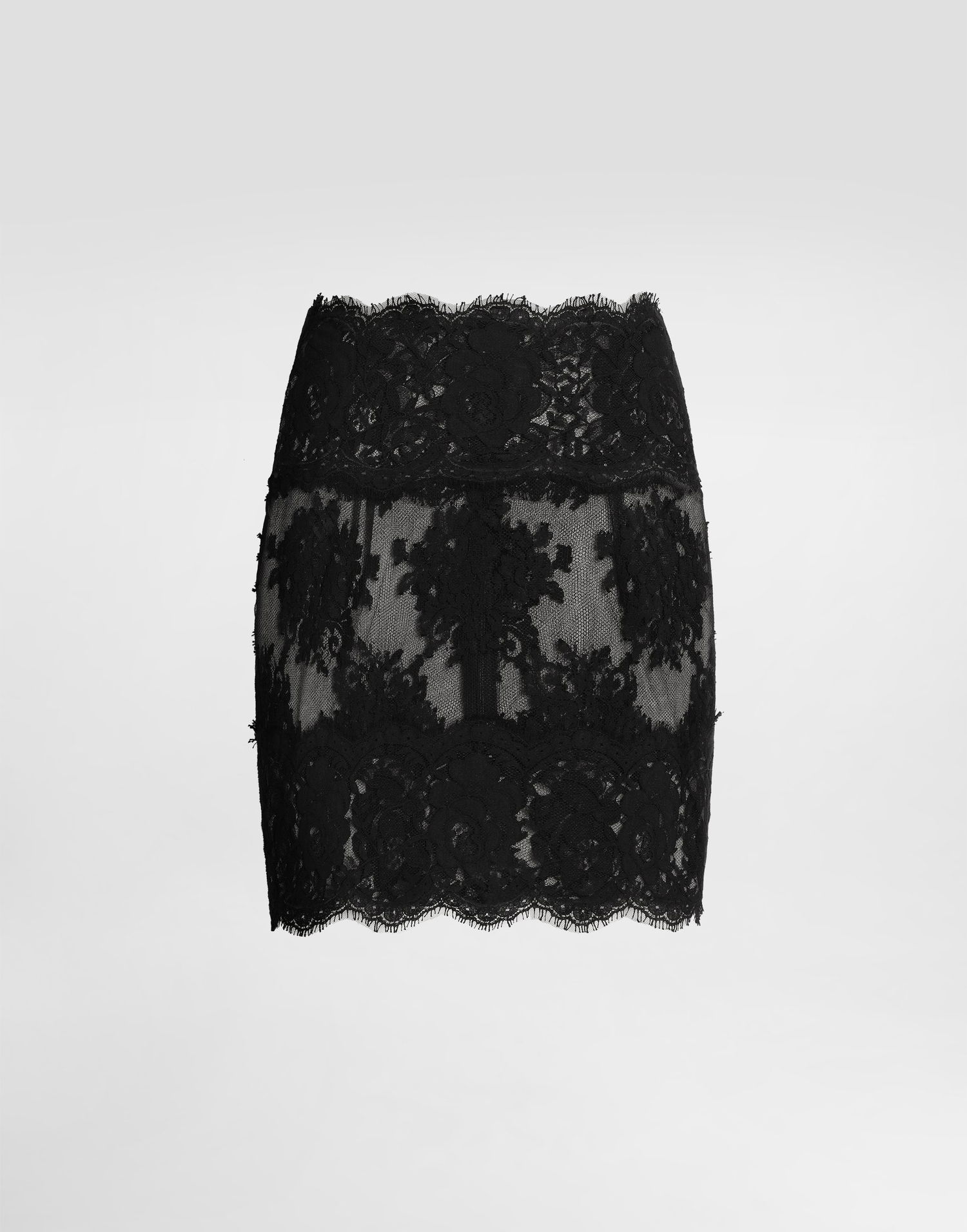 Nederdel Dolce & Gabbana Dolce & Gabbana Chantilly Lace Short Skirt 46 Sort | F4C7VTHLMO7N0000, 0
