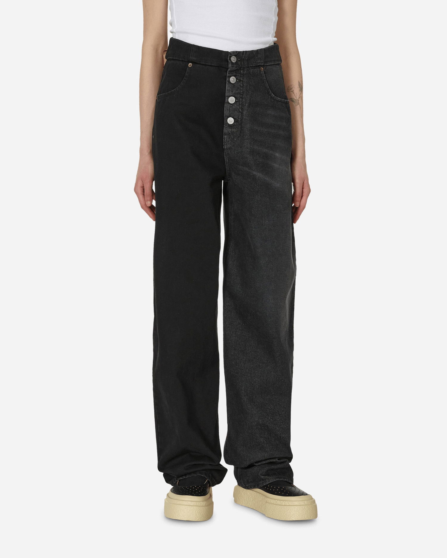 Bukser Maison Margiela Half and Half Denim Trousers Black Sort | S62LB0169 961, 0