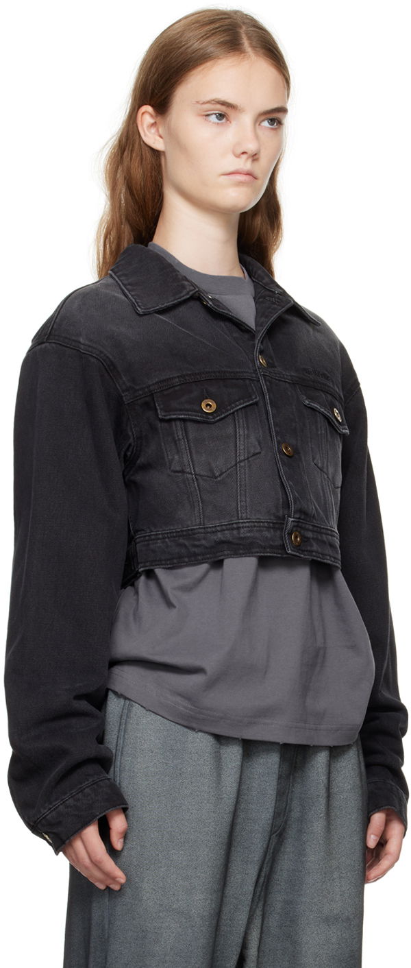 Jakke We11done We11done Cropped Denim Jacket Sort | WD-DJ2-24-337-W-BK, 1