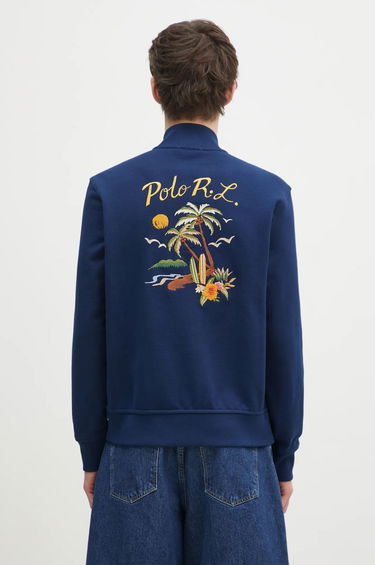 Sweatshirt Polo by Ralph Lauren Blue Sweatshirt With Palm Tree Embroidery Mørkeblå | 710970280, 0