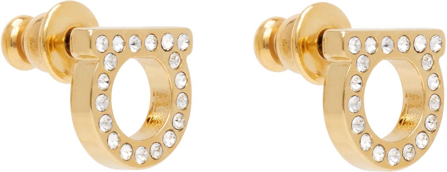 Øreringe FERRAGAMO Salvatore Ferragamo Gancini Crystal Earrings Metalisk | 696576, 1