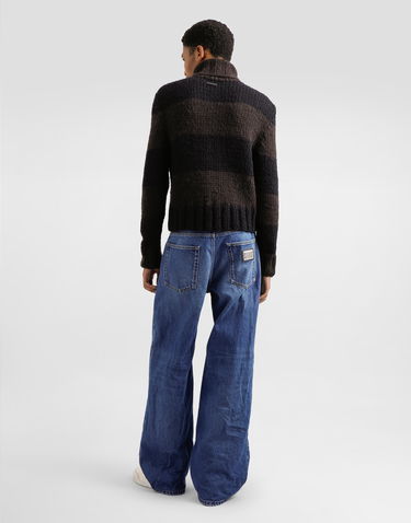 Sweater Dolce & Gabbana Dolce & Gabbana Wool Blend Striped Turtleneck Sweater Sort | GXW68TJGMBPN9869, 2