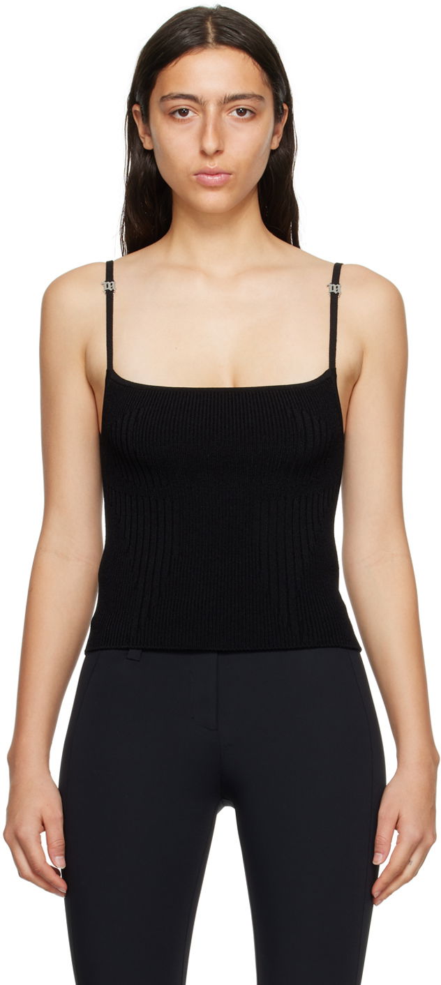 Tanktop MISBHV Square Neck Ribbed Camisole with Metallic Strap Details Sort | 231W151, 0