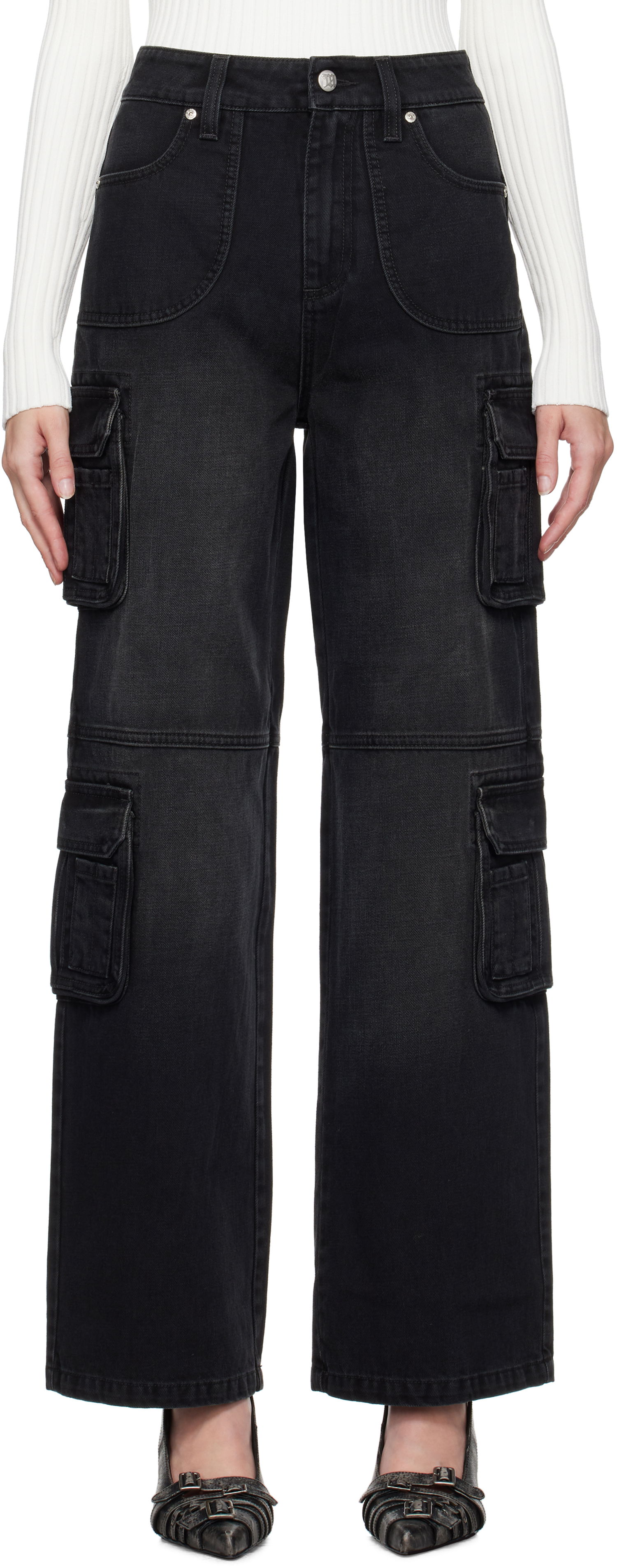 Cargo bukser MISBHV Washed Cargo Jeans Sort | 241W300, 0