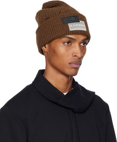 Beanie Maison Margiela MM6 Maison Margiela Logo Patch Beanie Brun | SH0TB0001 M13138, 1