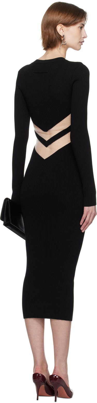 Kjole Jean Paul Gaultier Jean Paul Gaultier 'The Chevrons' Midi Dress Sort | 25/33-F-RO379-M085-00, 2