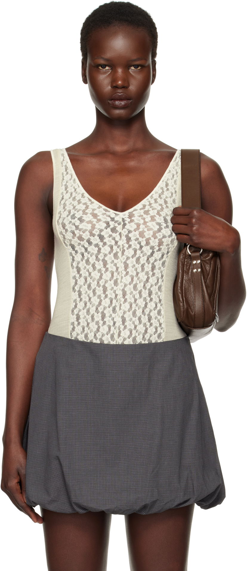 Nederdel Baserange Lace Bodysuit Grå | ONCR-LA-SP25