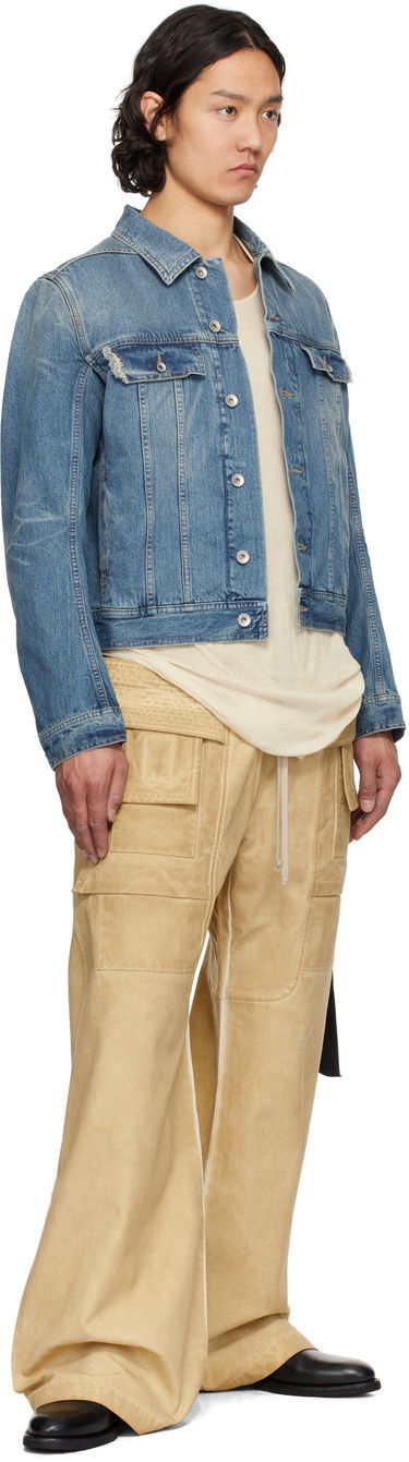 Jakke Rick Owens Rick Owens DRKSHDW Hollywood Trucker Denim Jacket Blå | DU01E3751 DWB, 3
