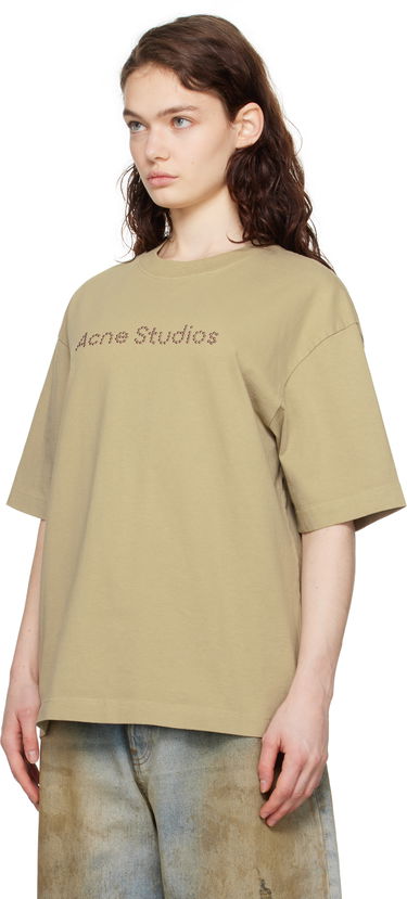 T-shirt Acne Studios Acne Studios Relaxed Fit Logo T-shirt Beige | CL0316-, 3