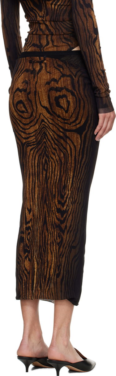 Nederdel Jean Paul Gaultier Jean Paul Gaultier 'The Long Draped Wood' Midi Skirt Brun | 25/03-W-SK011-M002P-0060, 2