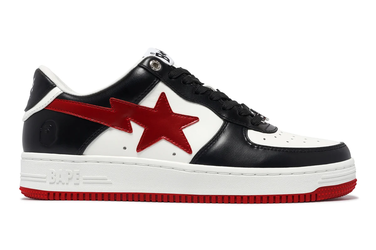 Sneakers og sko BAPE Bape Sta #3 Black/Red Sort | 0ZXSHM191303M, 0