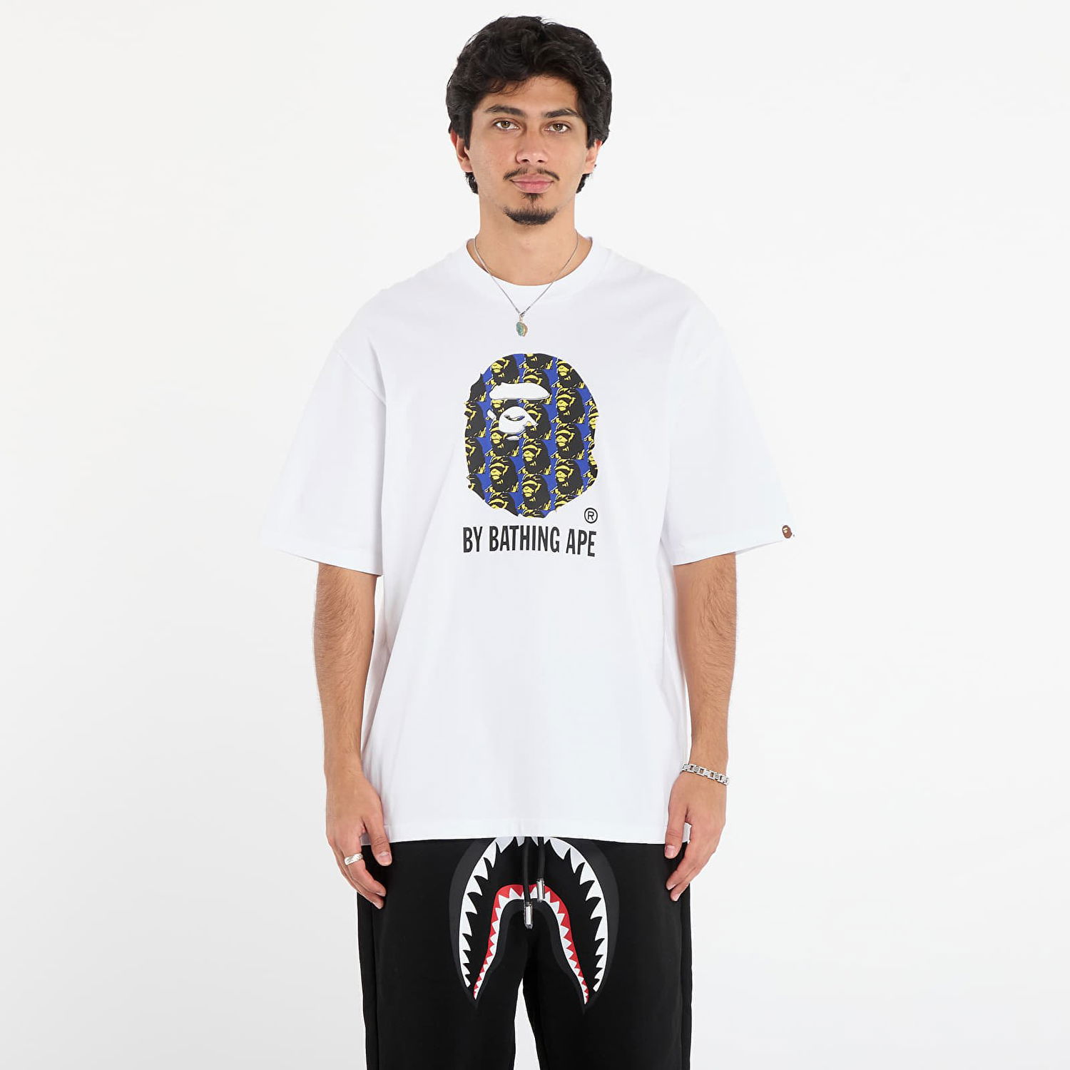 T-shirt BAPE Ape Head Pattern By Bathing Ape Relaxed Fit Tee Hvid | 001TEL801309MWHT, 0