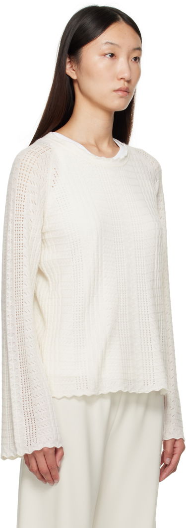 Sweater Loulou de Saison Loulou de Saison Greta Knit Sweater Hvid | GRETA, 1