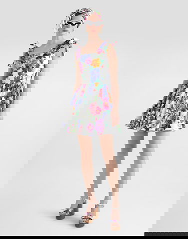 Kjole Dolce & Gabbana Dolce & Gabbana Rose-print Corset Pleated Dress Flerfarvet | F6ZT2THS5S6HA5KT, 1