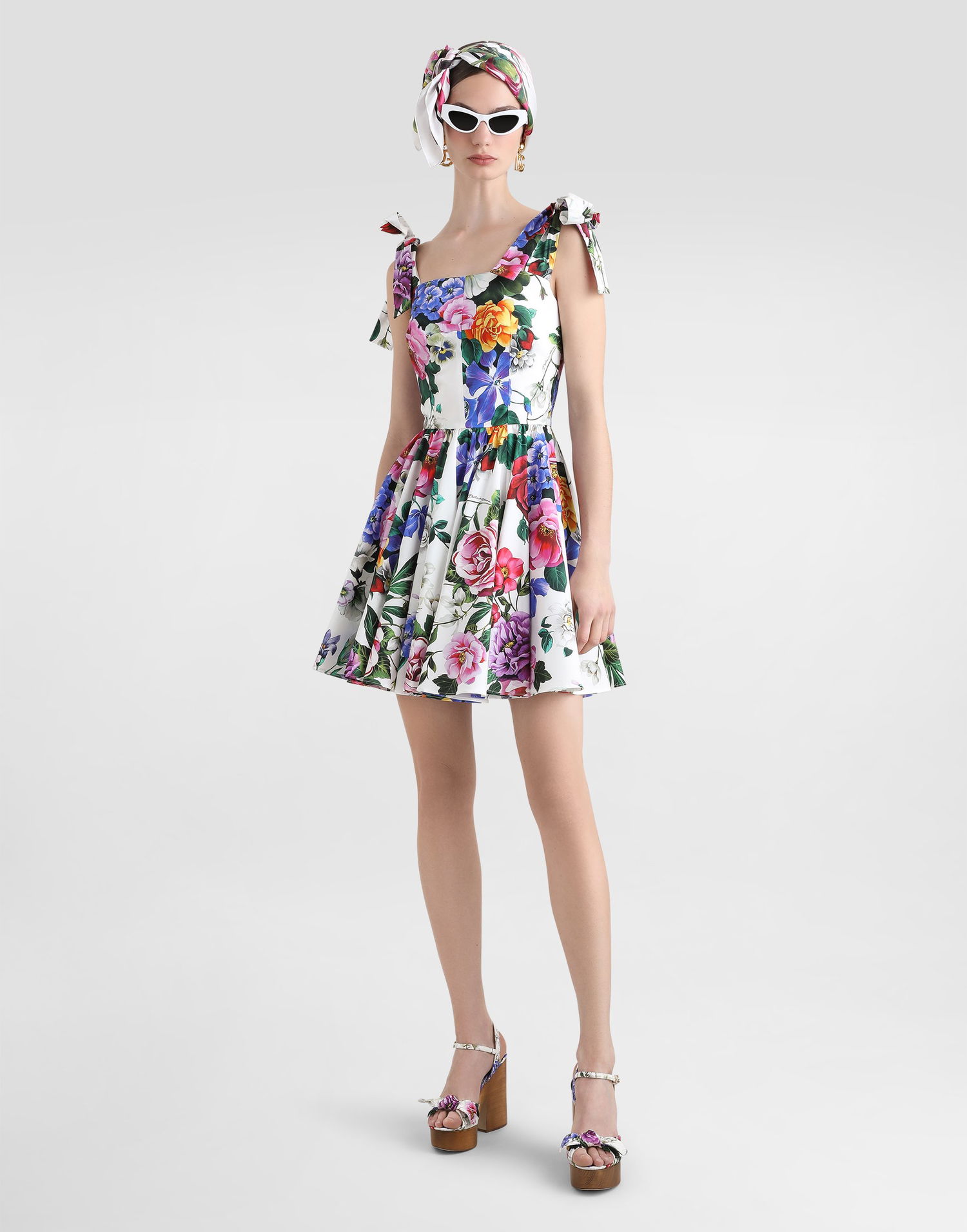 Kjole Dolce & Gabbana Dolce & Gabbana Rose-print Corset Pleated Dress Flerfarvet | F6ZT2THS5S6HA5KT, 1