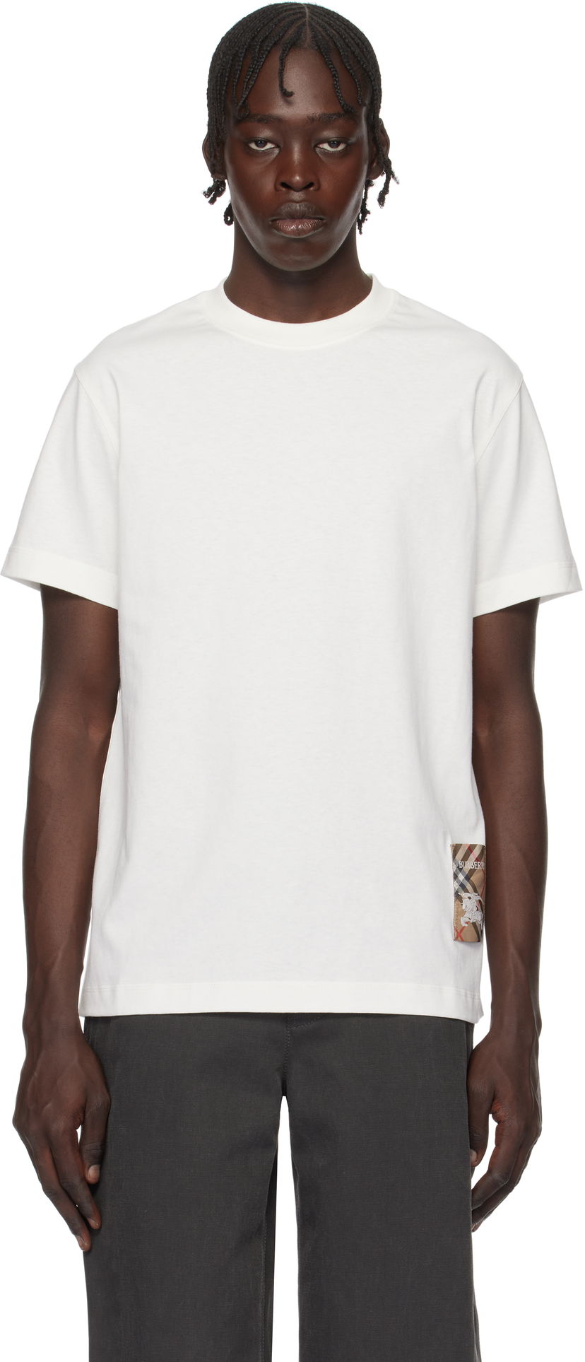 T-shirt Burberry Cotton T-Shirt With Patch Hvid | 8102254