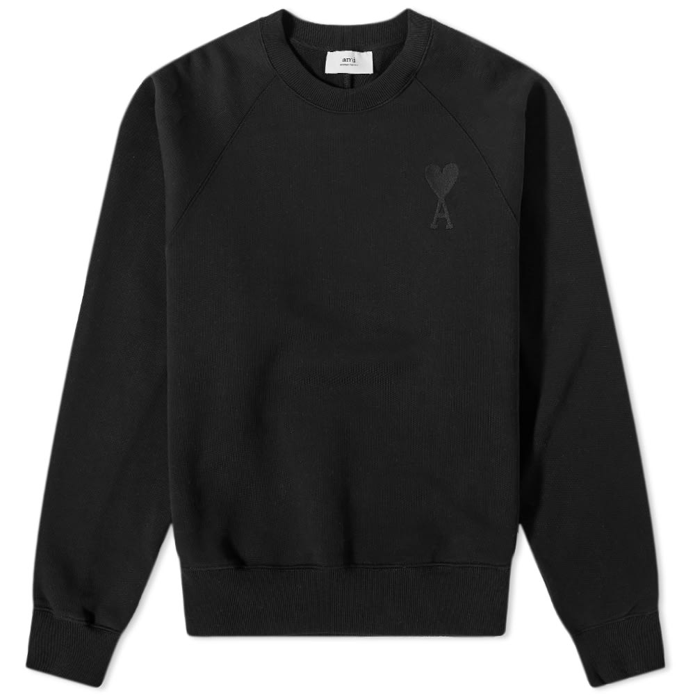 Sweater AMI Tonal Heart Crewneck Sort | USW002-747001, 0