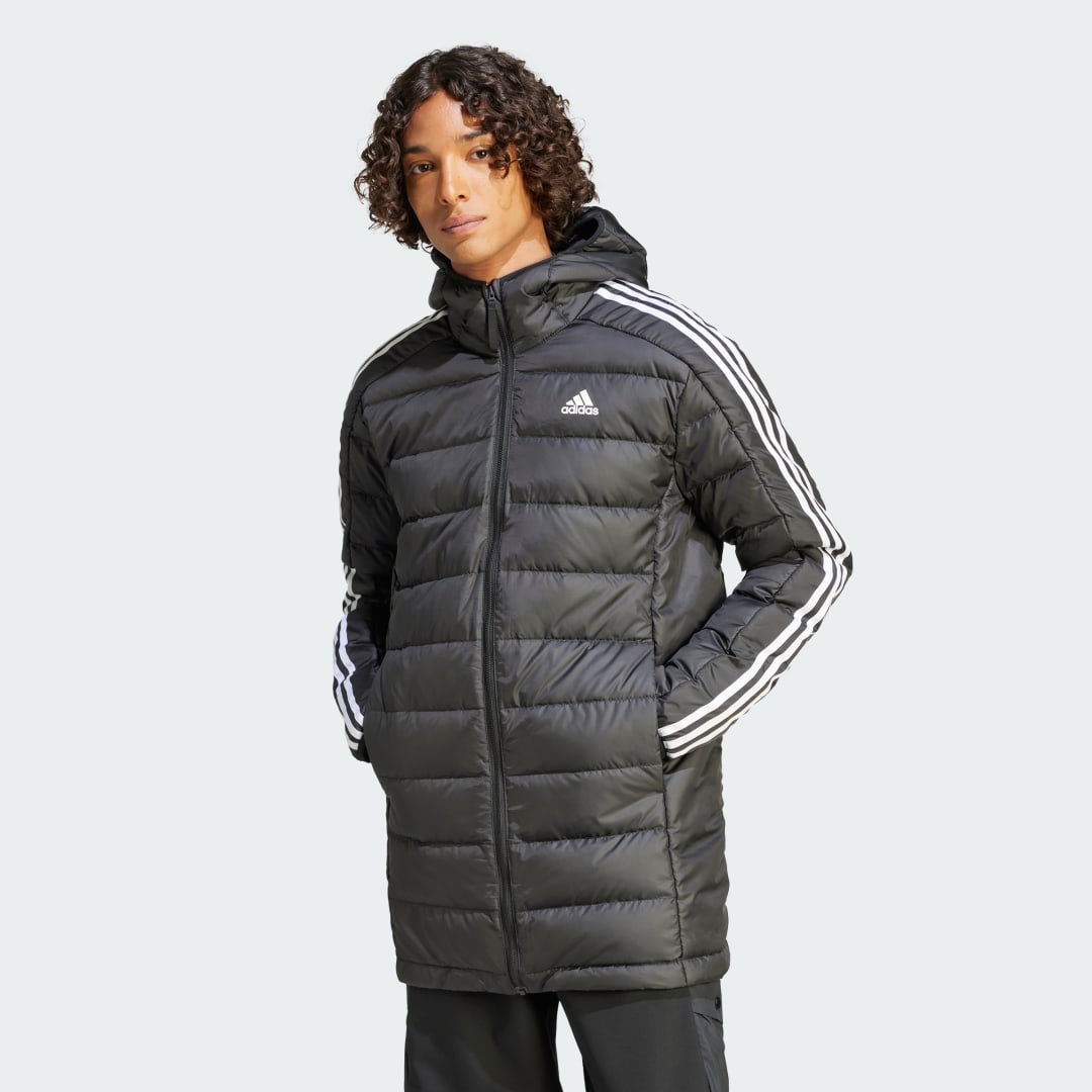 Jakke adidas Originals Essentials 3-Stripes Light Down Sort | HZ8522, 0