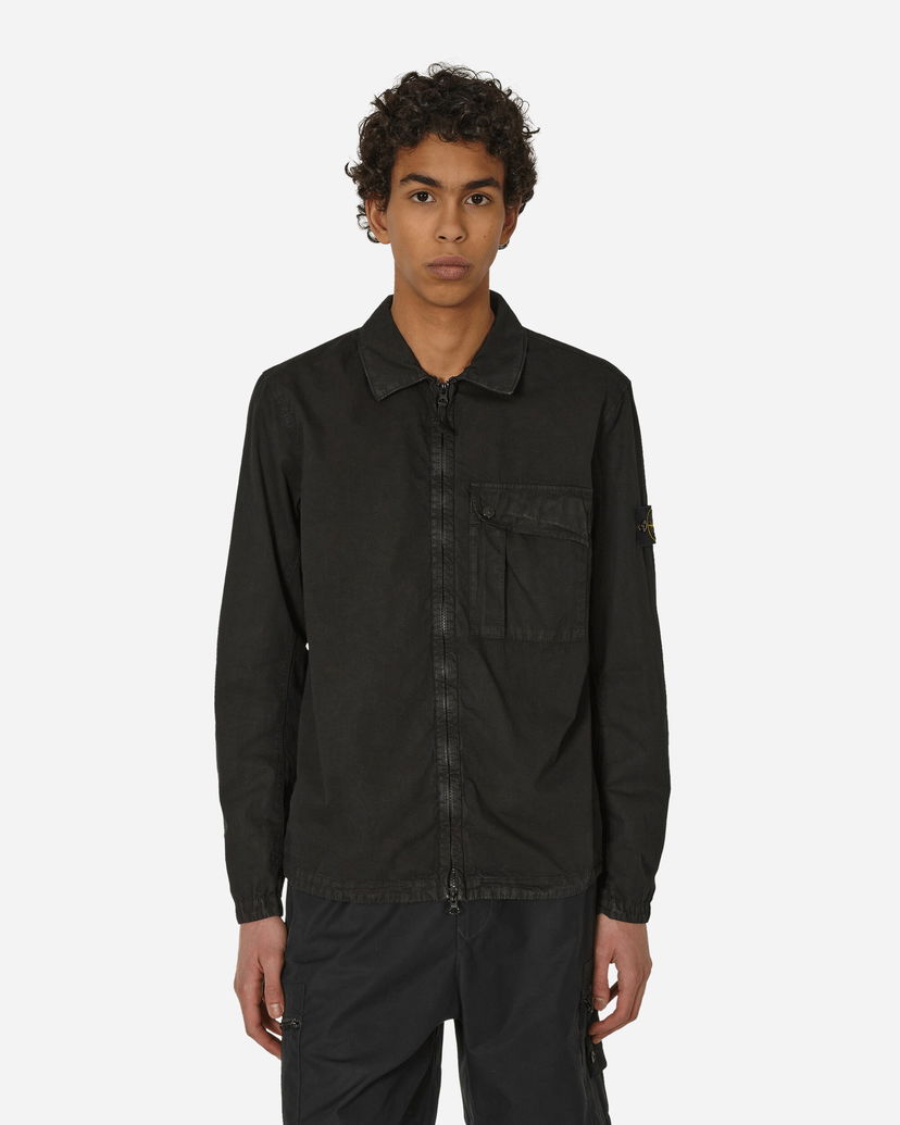 Skjorte Stone Island Garment Dyed Overshirt Sort | 8015119WN V0129