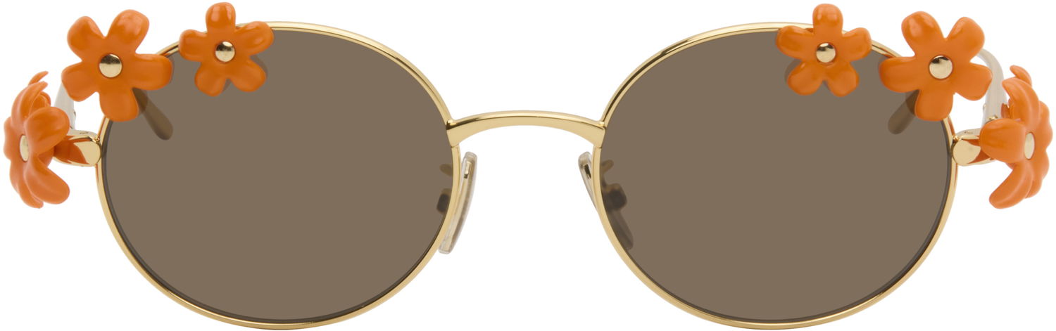 Solbriller Loewe Paula's Ibiza Daisy Field Round Daisy-Embellished Sunglasses Orange | LW40173UW5130F 192337236198, 0