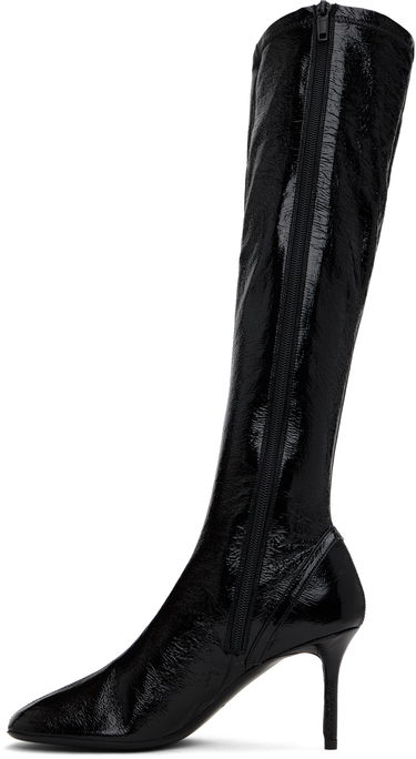 Sneakers og sko Courrèges Oblique Vinyl Tall Boots Sort | 424SBT043VY0009, 2