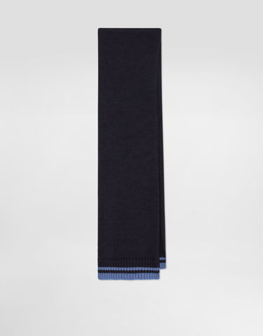 Tørklæde Dolce & Gabbana Dolce & Gabbana Knitted Scarf with Embroidered DG Patch Mørkeblå | LBKAG6JDVBIB3895, 1