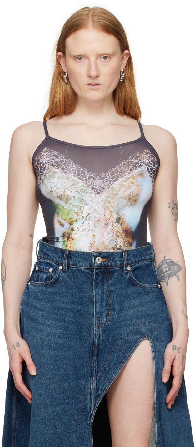 Tanktop Y/PROJECT Black Trompe L'œil Tank Top Sort | 104TO008, 0