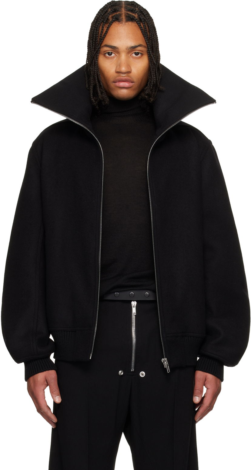 Bomberjakke Rick Owens Concordians Blixa Dracucollar Jacket Sort | RR02E1710 WSF