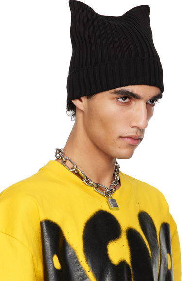 Beanie Acne Studios Acne Studios Ribbed Square Beanie Sort | C40396-, 3