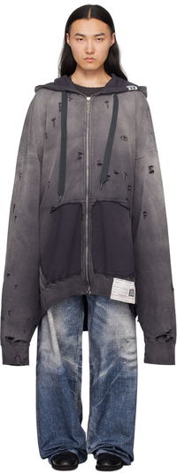 Maison MIHARA YASUHIRO Sun Faded Distressed Zip Hoodie