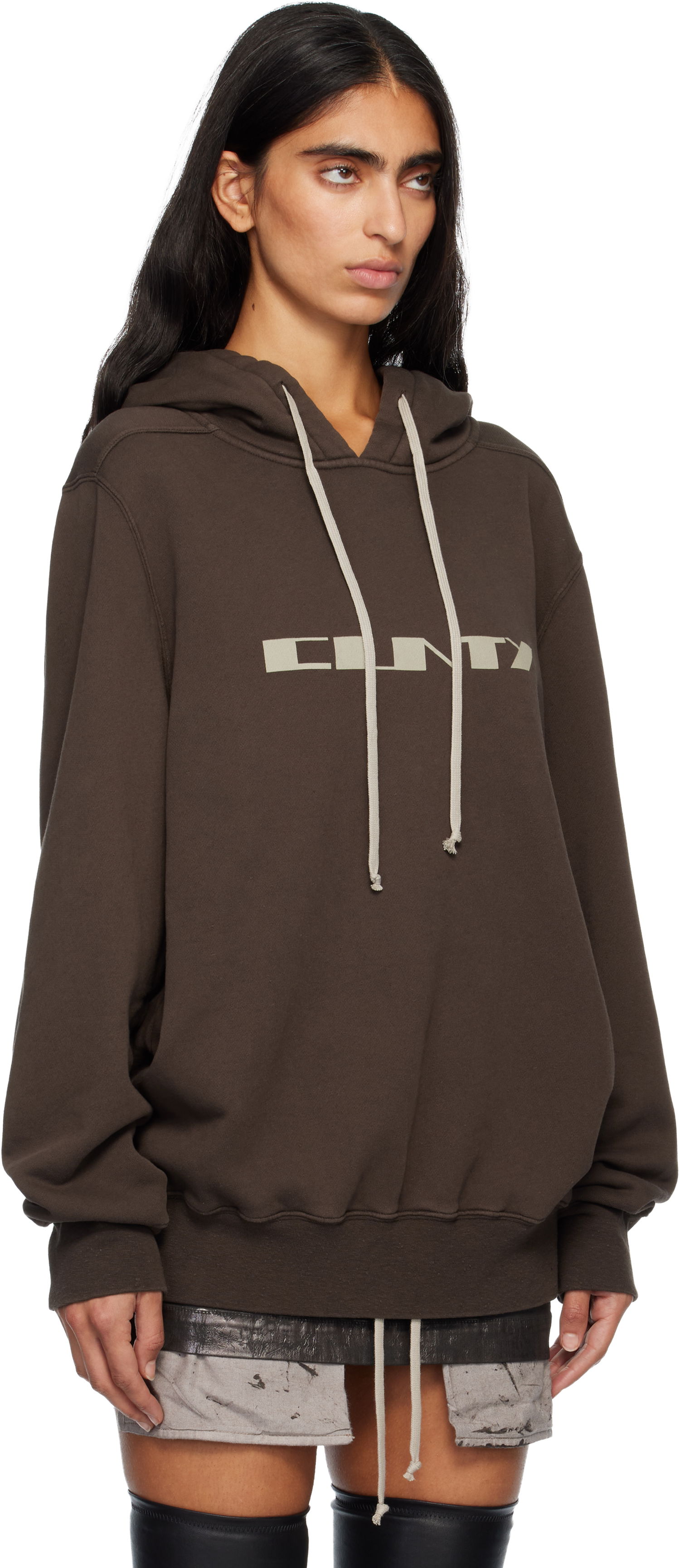 Sweatshirt Rick Owens Concordians Oversized Hoodie Brun | DS02E7241 FSLP2P, 1