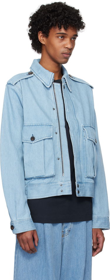 Bomberjakke Dries Van Noten Dries Van Noten Cropped Denim Jacket Blå | 251-020533-1562, 4