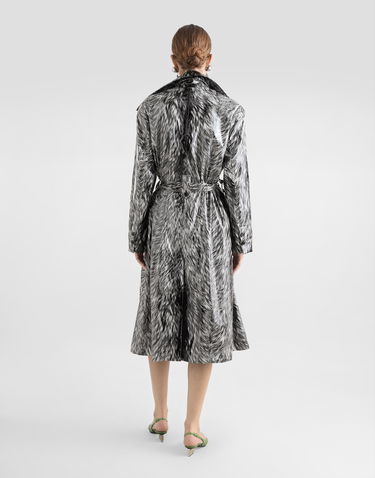 Trenchcoat Dolce & Gabbana Dolce & Gabbana Fur-Print Coated Satin Trench Coat Flerfarvet | F0W2DTFSUBJHI3VQ, 2