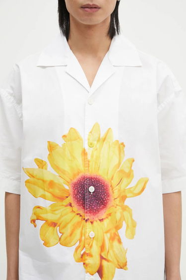Skjorte JW Anderson JW Anderson Relaxed Short Sleeve Shirt with Sunflower Print Hvid | SH0335.PG1667.001, 3
