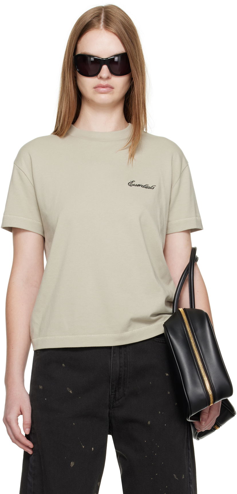 T-shirt Fear of God Fear of God ESSENTIALS Classic Fit T-Shirt Beige | 125SP255866FW