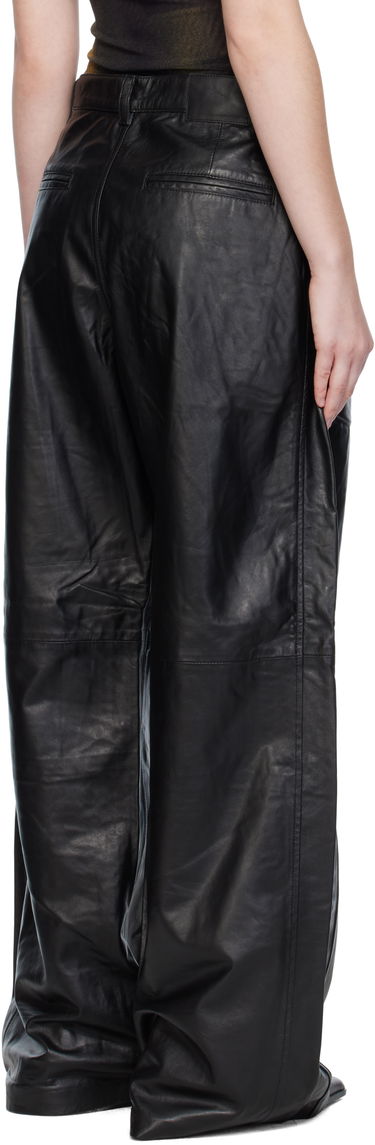 Bukser R13 R13 Pleated Wide Leg Leather Pants Sort | R13WR440-R426A, 2