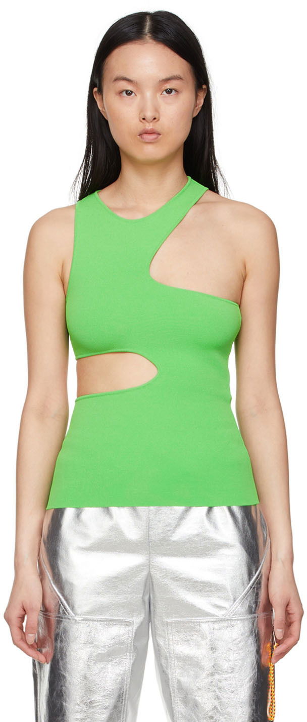 Tanktop Stella McCartney Stella McCartney Cut-Out Tank Top Grøn | 6K0063S2076