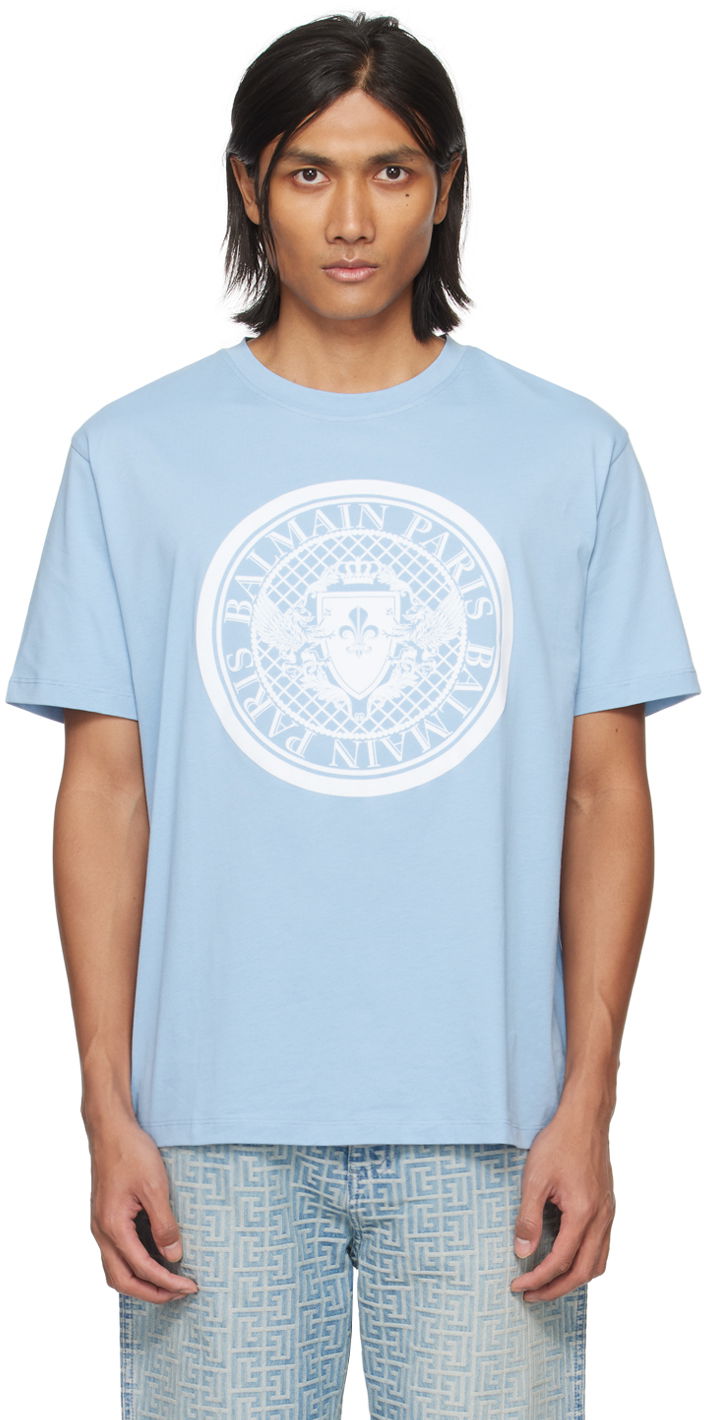 T-shirt Balmain Coin T-shirt Blå | CH1EG000BB17
